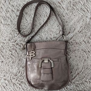 Like New - B.Makowsky Westbourne Conv. Crossbody Bucket - Pewter Pebble Leather